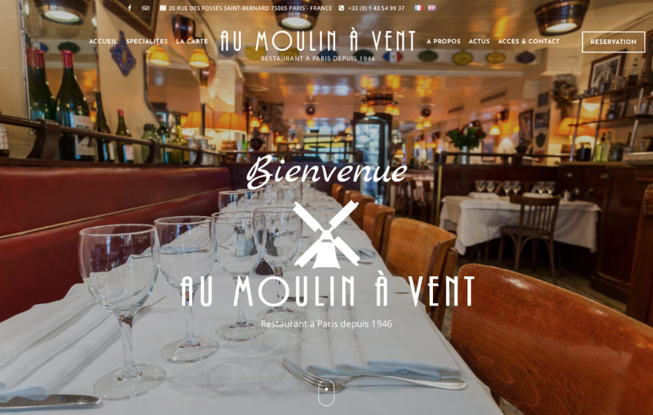 Nouveau site internet du restaurant Au Moulin à Vent Nouveau site internet du restaurant Au Moulin à Vent